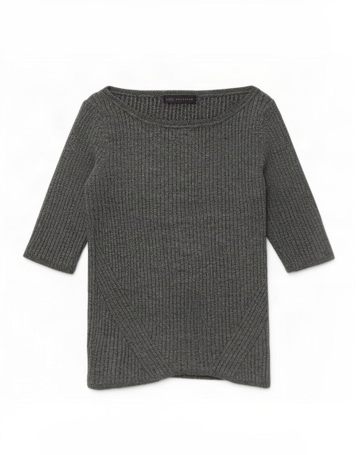 Marks & Spencer Damebluse Top UK 12 Medium Sort Flecked Viscose