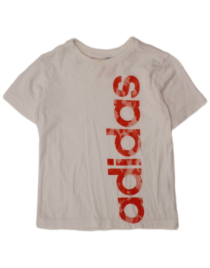 ADIDAS drenge grafisk t-shirt top 5-6 år hvid