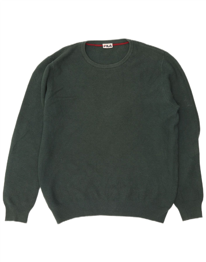 Fila Herre sweater med rund hals XL Grøn bomuld