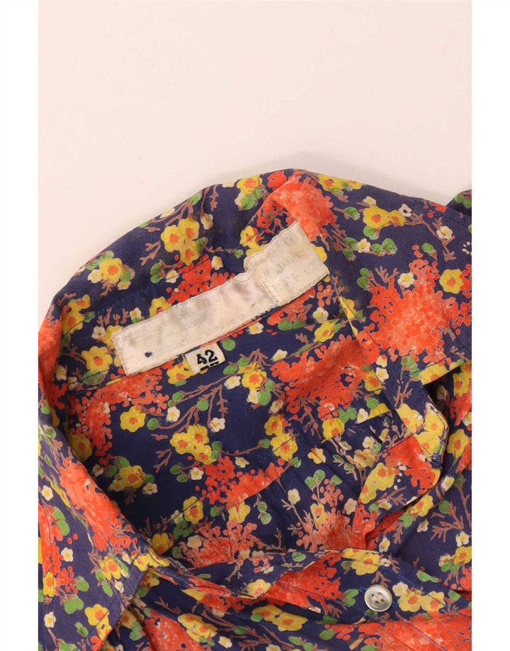 Vintage dameskjorte bluse IT 42 Medium Multicolored Floral