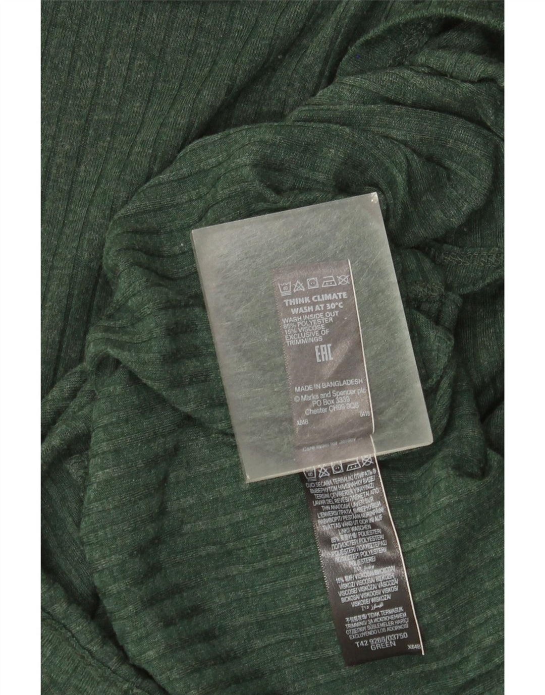 Marks & Spencer Dame Langærmet Jumper Kjole UK 8 Lille grøn polyester