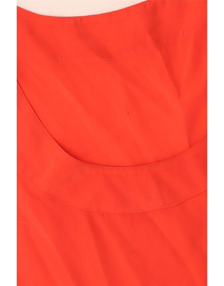 Vintage Dame ærmeløs bluse Top UK 14 Large Orange