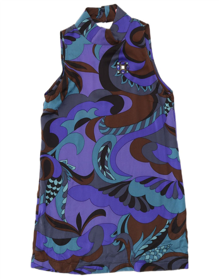 Max & Co. Kvinders abstrakt mønster skedekjole UK 12 Medium Purple