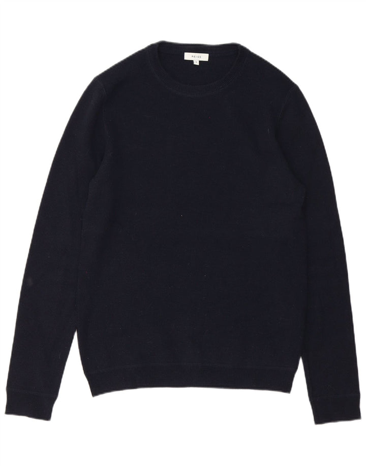 Reiss herre rund hals sweater lille marineblå polyester