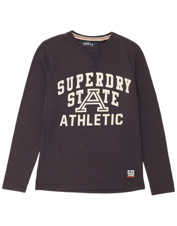 Superdry Herre grafisk top Langærmet lille marineblå bomuld