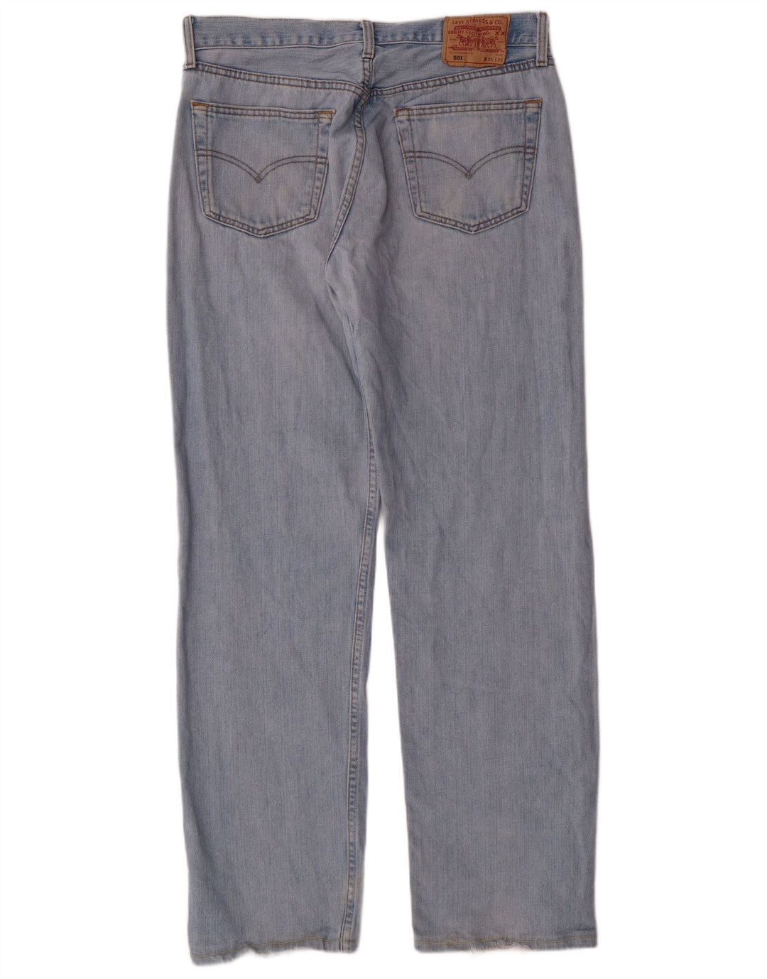LEVI'S Herre 501 Straight Jeans W36 L31 Blå Bomuld