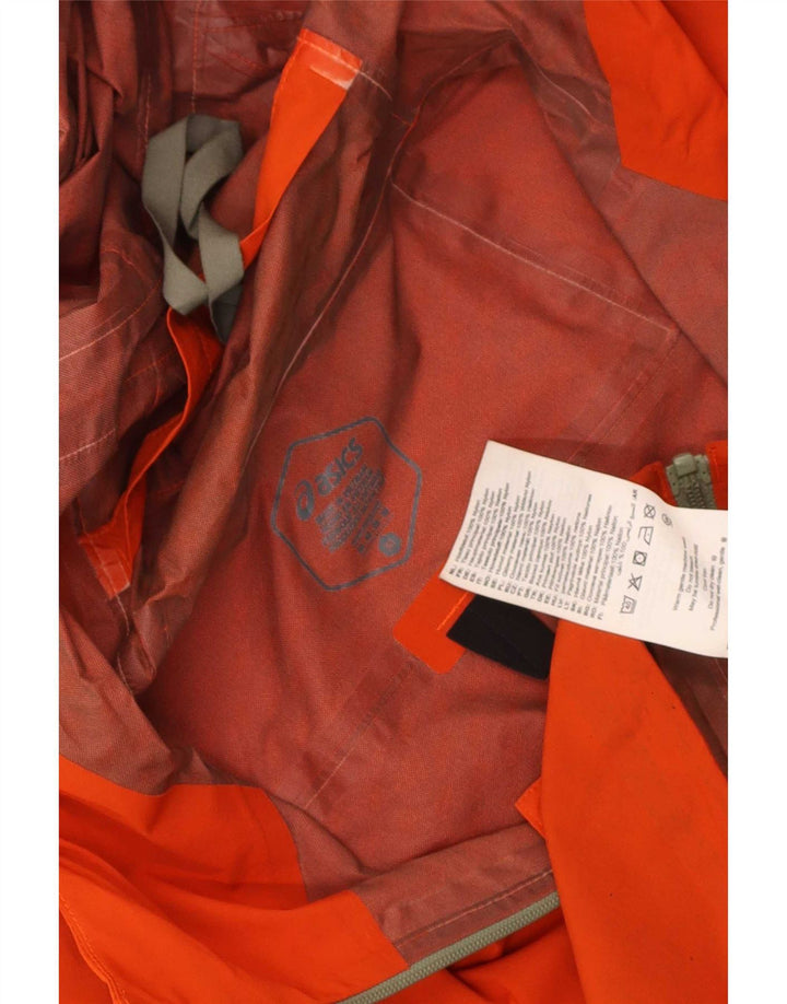 Asics Regnjakke med hætte til mænd UK 38 Medium Orange Nylon