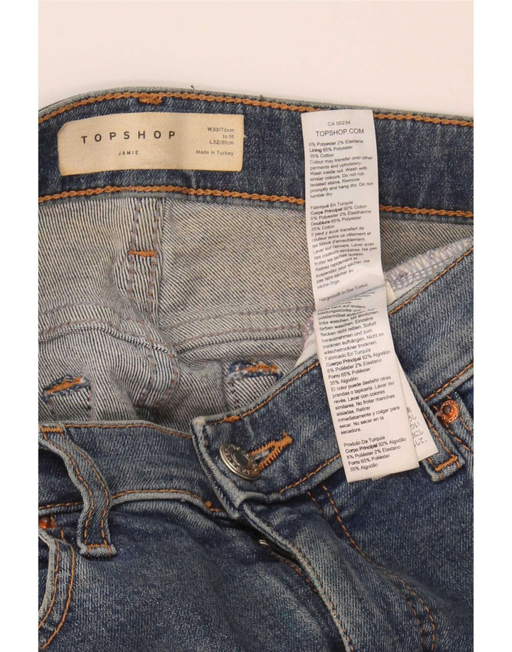 Topshop Dame Jamie Skinny Jeans W30 L32 Blå Polyester