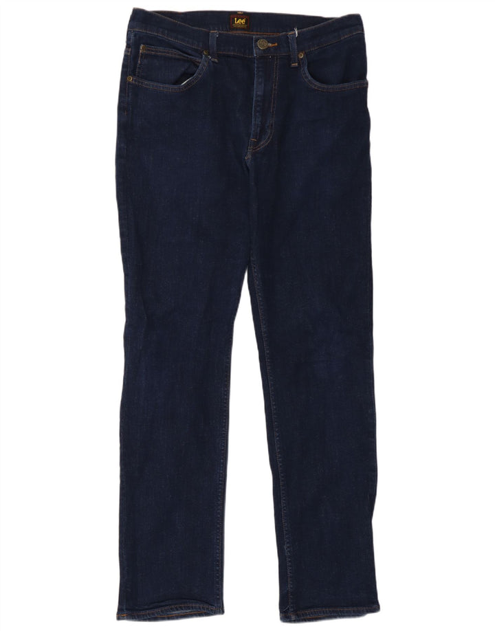 Lee Dame Brooklyn Straight Jeans W33 L29 Marineblå Bomuld