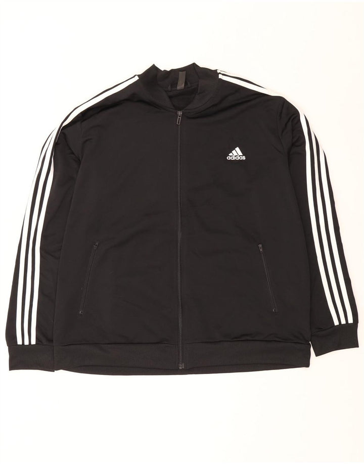 Adidas træningsdragt topjakke til kvinder UK 24/26 2XL Sort Polyester