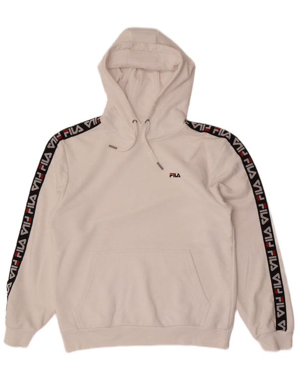 Fila Grafisk hættetrøje til mænd Small White Colourblock Bomuld