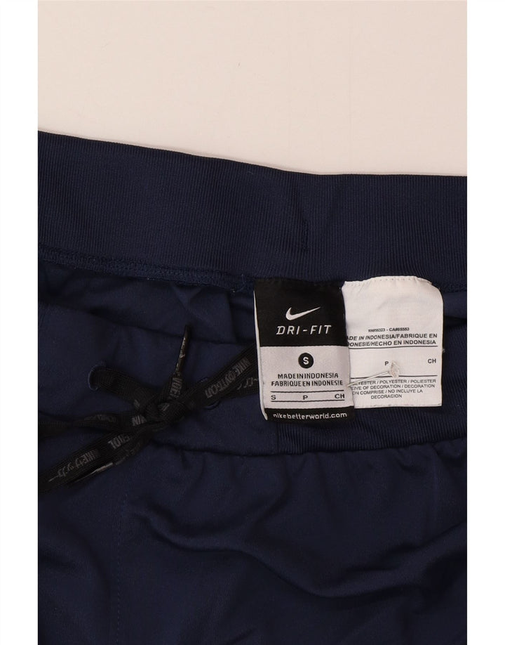 Nike Dame Dri Fit Sport Shorts UK 8 Small Navy Blue Polyester