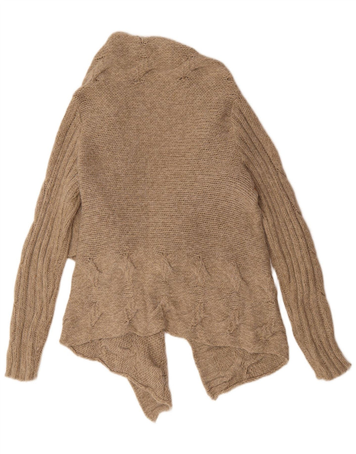 Oasis Womens Open Cardigan Sweater UK 14 Medium Beige Akryl