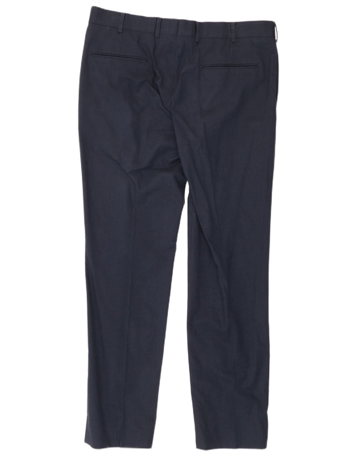 Marks & Spencer Herre Slim Suit Bukser W36 L31 Marineblå Bomuld