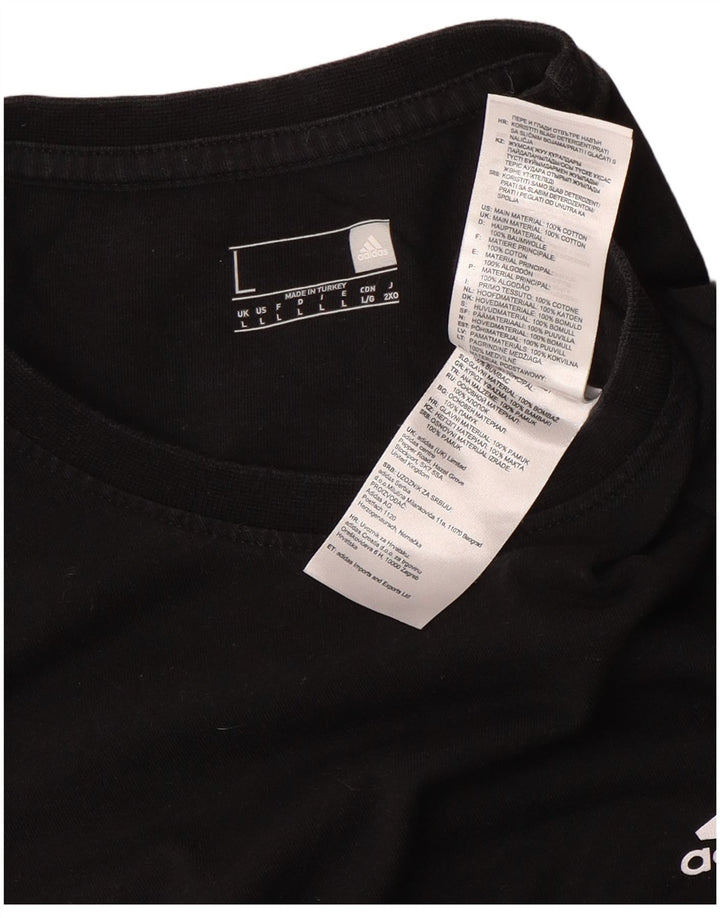 Adidas Grafisk T-shirt top til mænd, stor sort bomuld