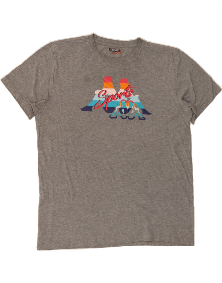 KAPPA Mens Graphic T-Shirt Top 2XL Grey Cotton Vintage Kappa and Second-Hand Kappa from Messina Hembry 