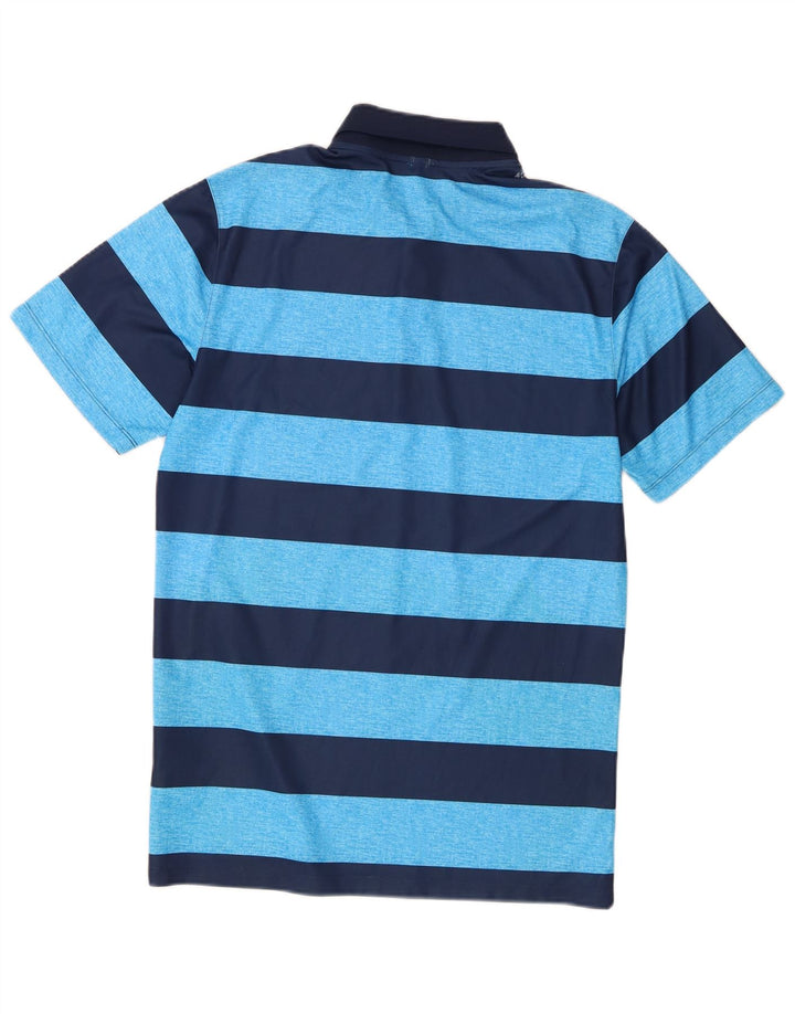 Nike Herre Dri Fit Standard Polo Shirt Lille blå stribet polyester