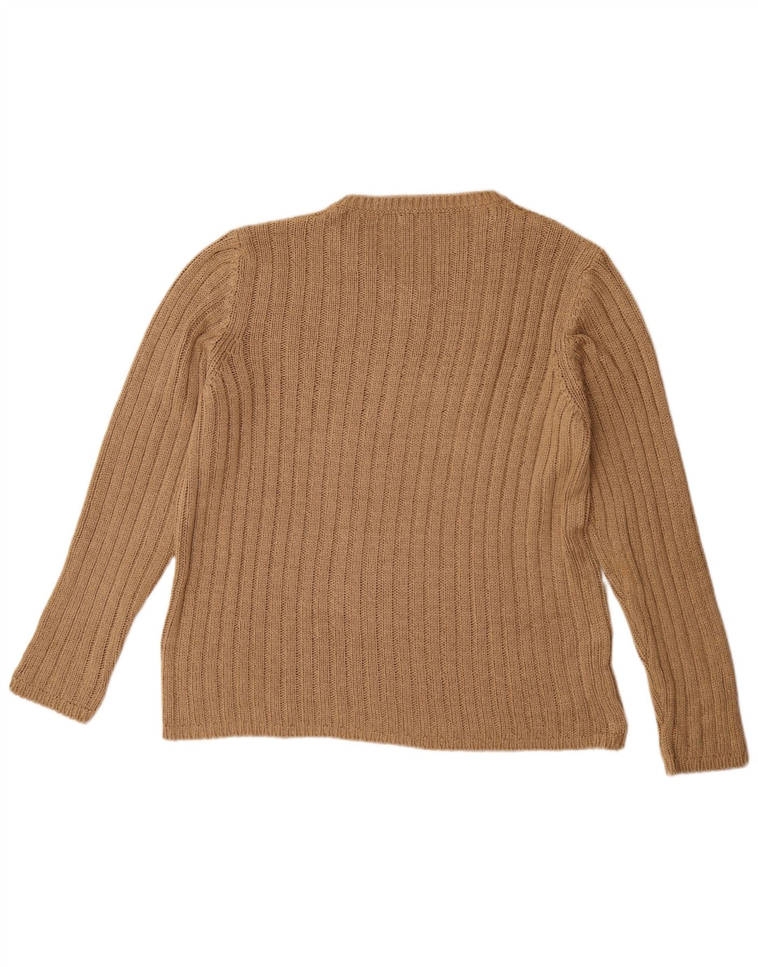 SISLEY Mens V-Neck Jumper Sweater XL Beige Acrylic