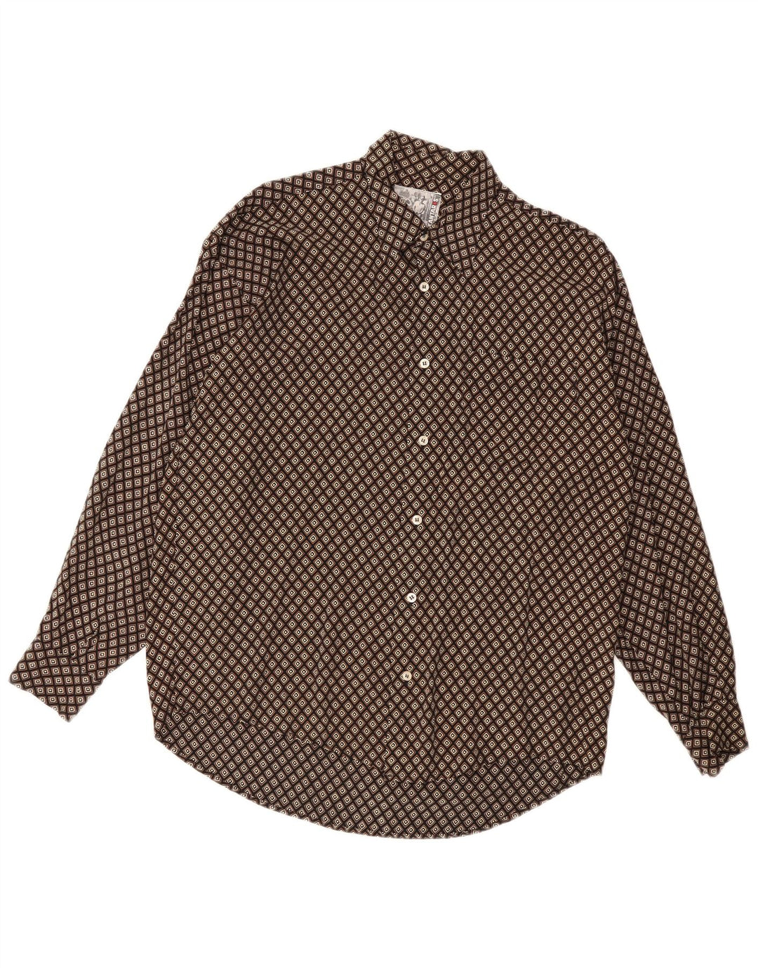 Kantaros Herreskjorte Medium Brun Geometrisk
