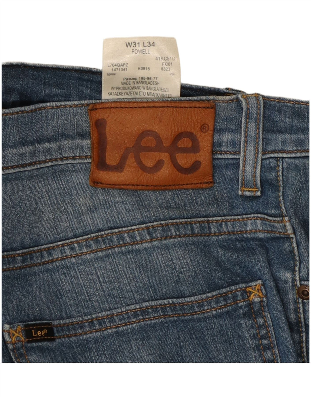 LEE Herre Powell Straight Jeans W31 L30 Blå Bomuld