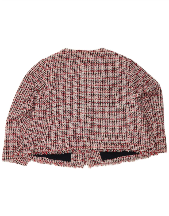 Marks & Spencer Dame 3-knaps blazerjakke UK 30 6XL rødternet polyester
