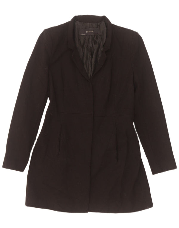 Zara Dame Longline Blazer Jacket UK 10 Small Black