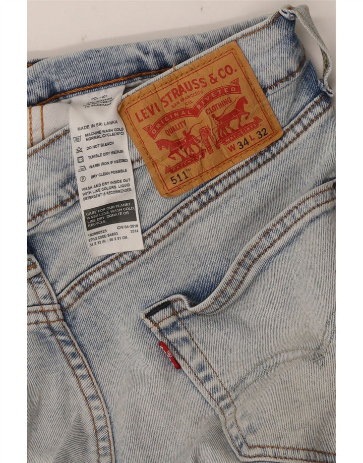 Levi's Herre 511 Slim Jeans W34 L32 Blå Bomuld