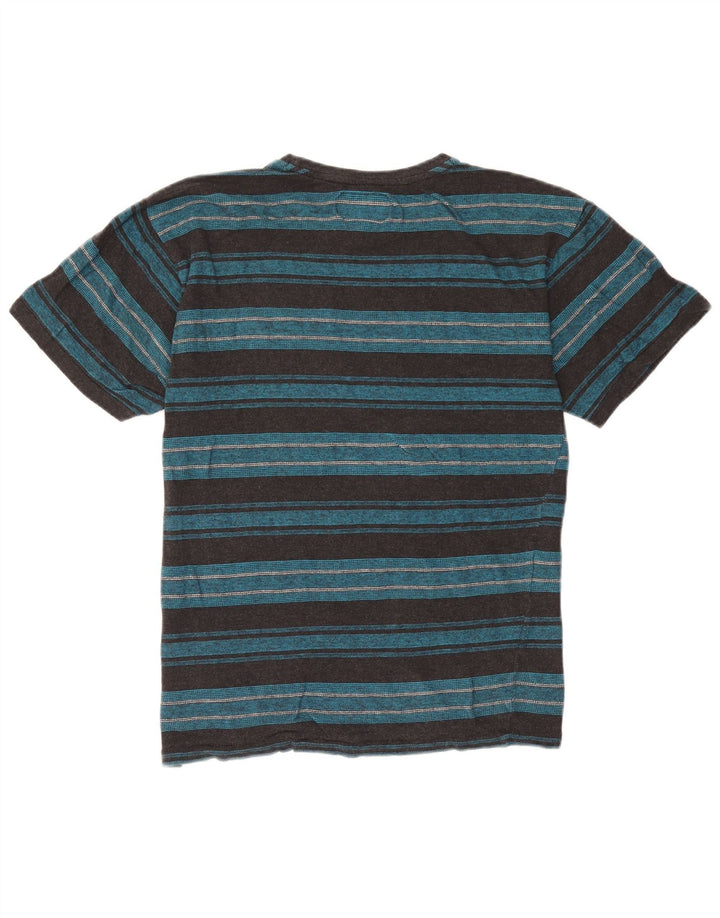 Billabong Herre T-Shirt Top Stor Blå Stribet Bomuld
