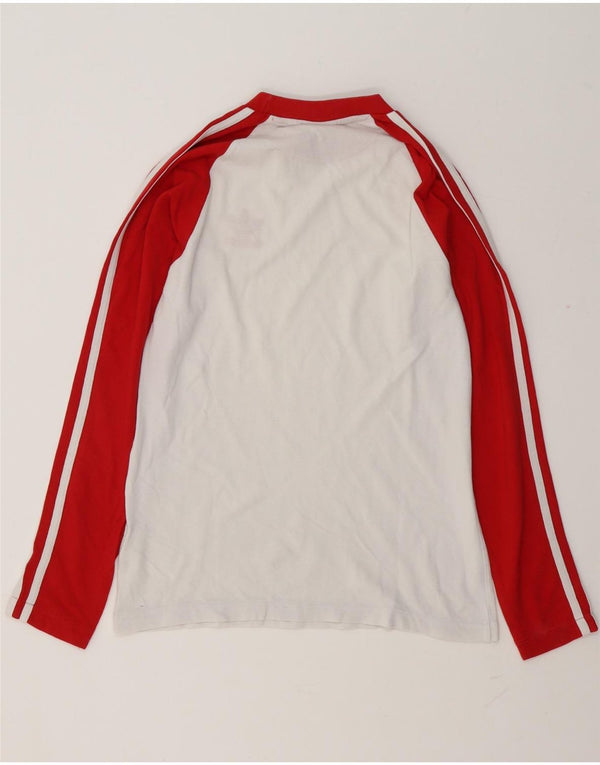 Adidas Mens Top Long Sleeve XS White Colourblock Cotton