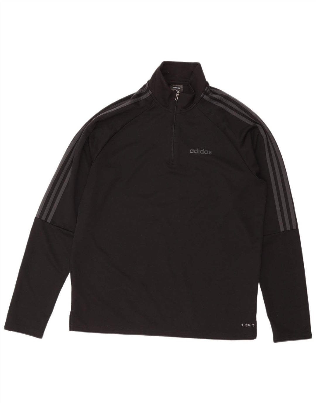 ADIDAS Herre Climalite Pullover med lynlås-hals Træningsdragt Top Stor Sort