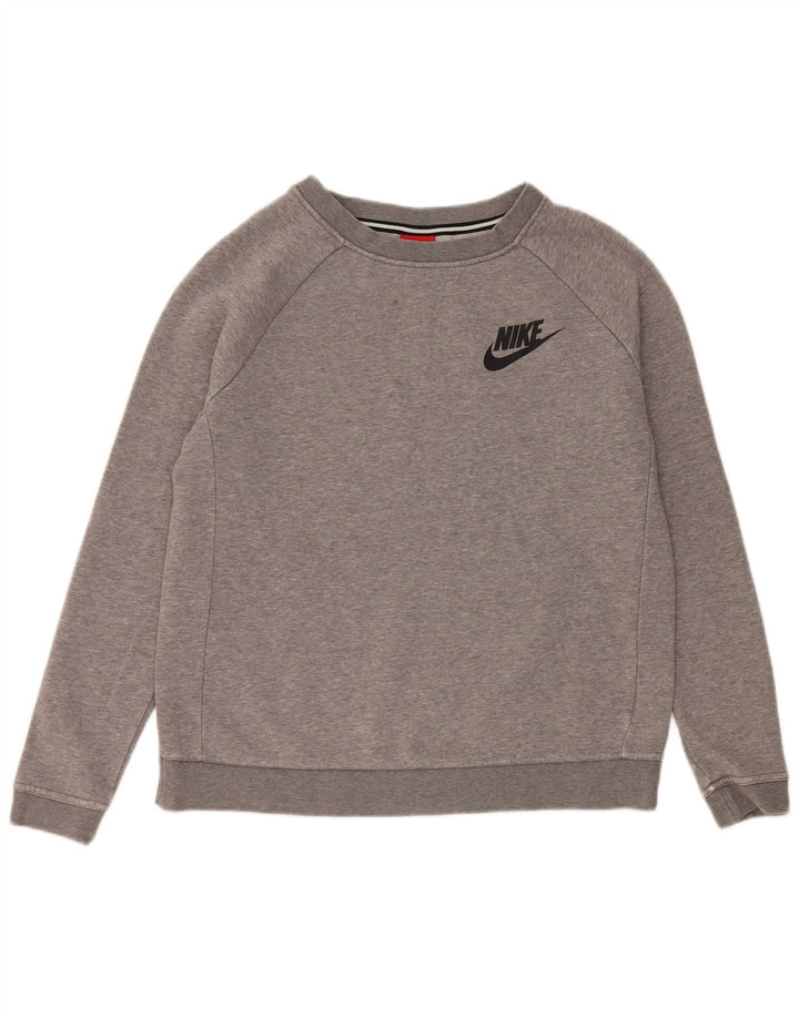 Nike Dame Oversized Sweatshirt Jumper UK 10 Small Grey Bomuld