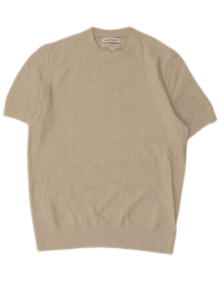 Autograf Herre kortærmet rund hals sweater medium beige bomuld