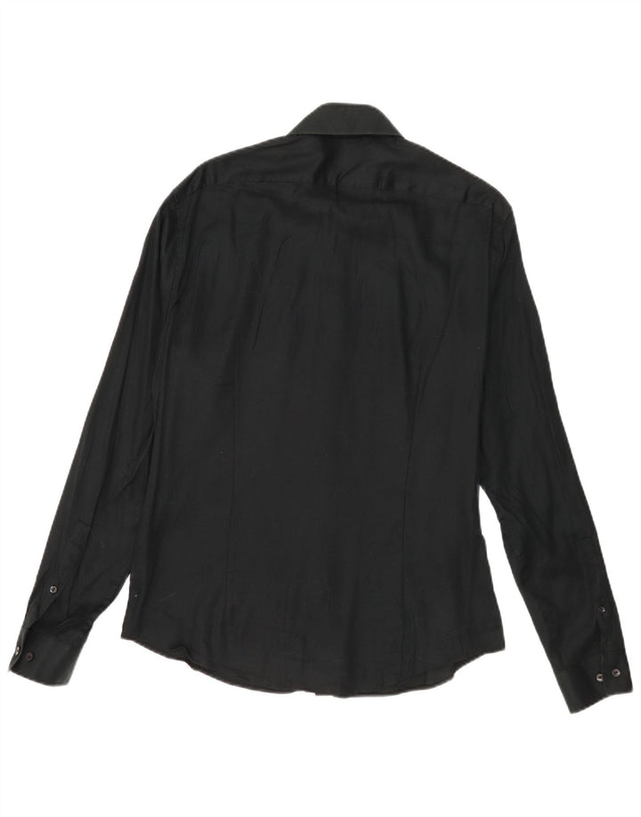 Calvin Klein Herre Extra Slim Fit Skjorte Størrelse 15 1/2 Medium Sort Bomuld