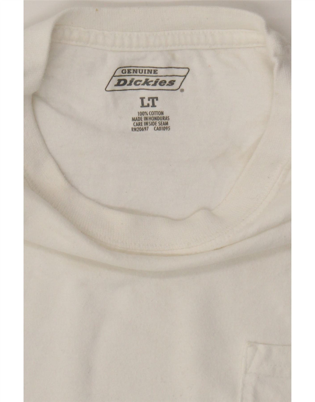 DICKIES Mens T-Shirt Top Large White Cotton Vintage Dickies and Second-Hand Dickies from Messina Hembry 