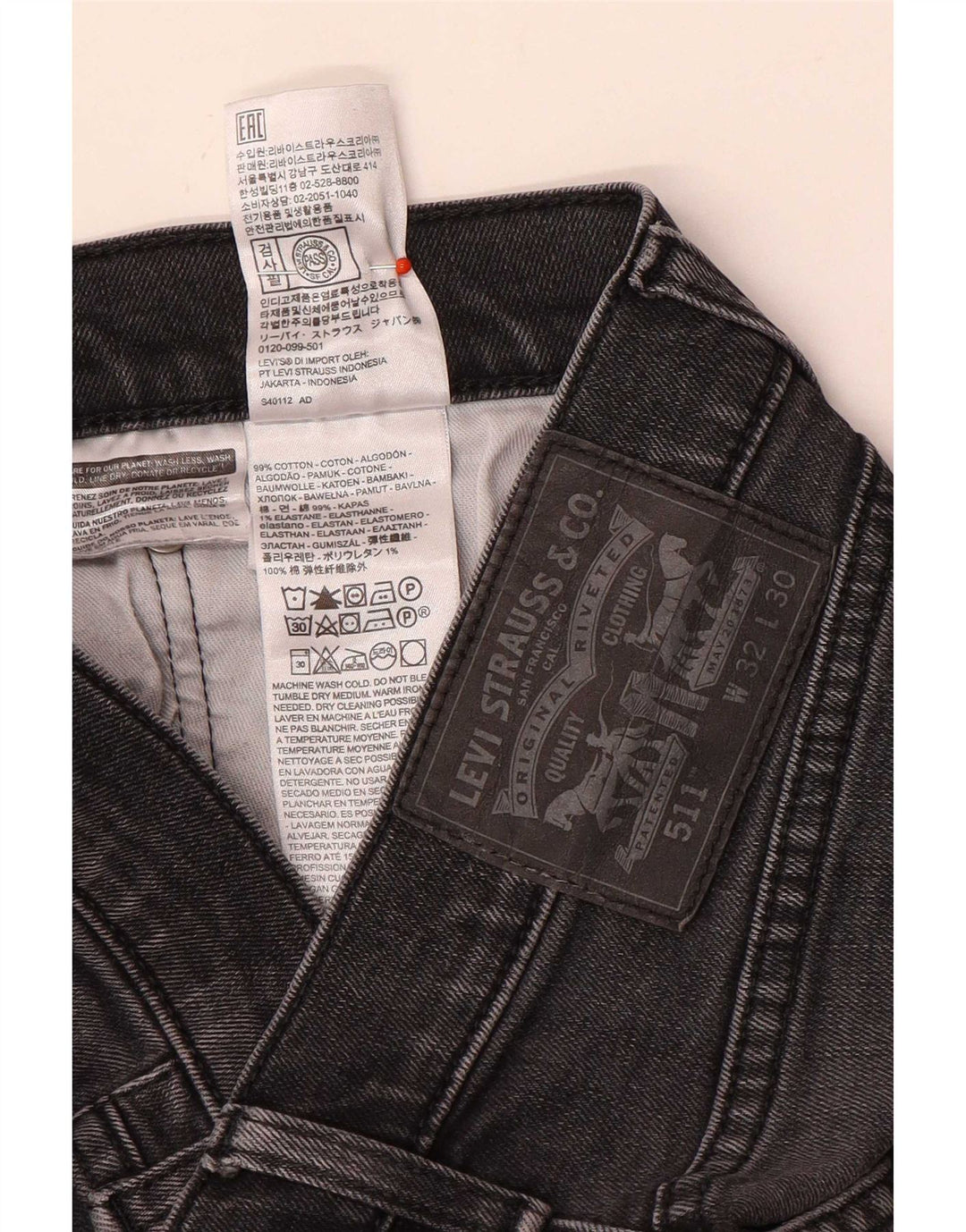 Levi's Herre 511 Slim Jeans W32 L30 Grå Bomuld