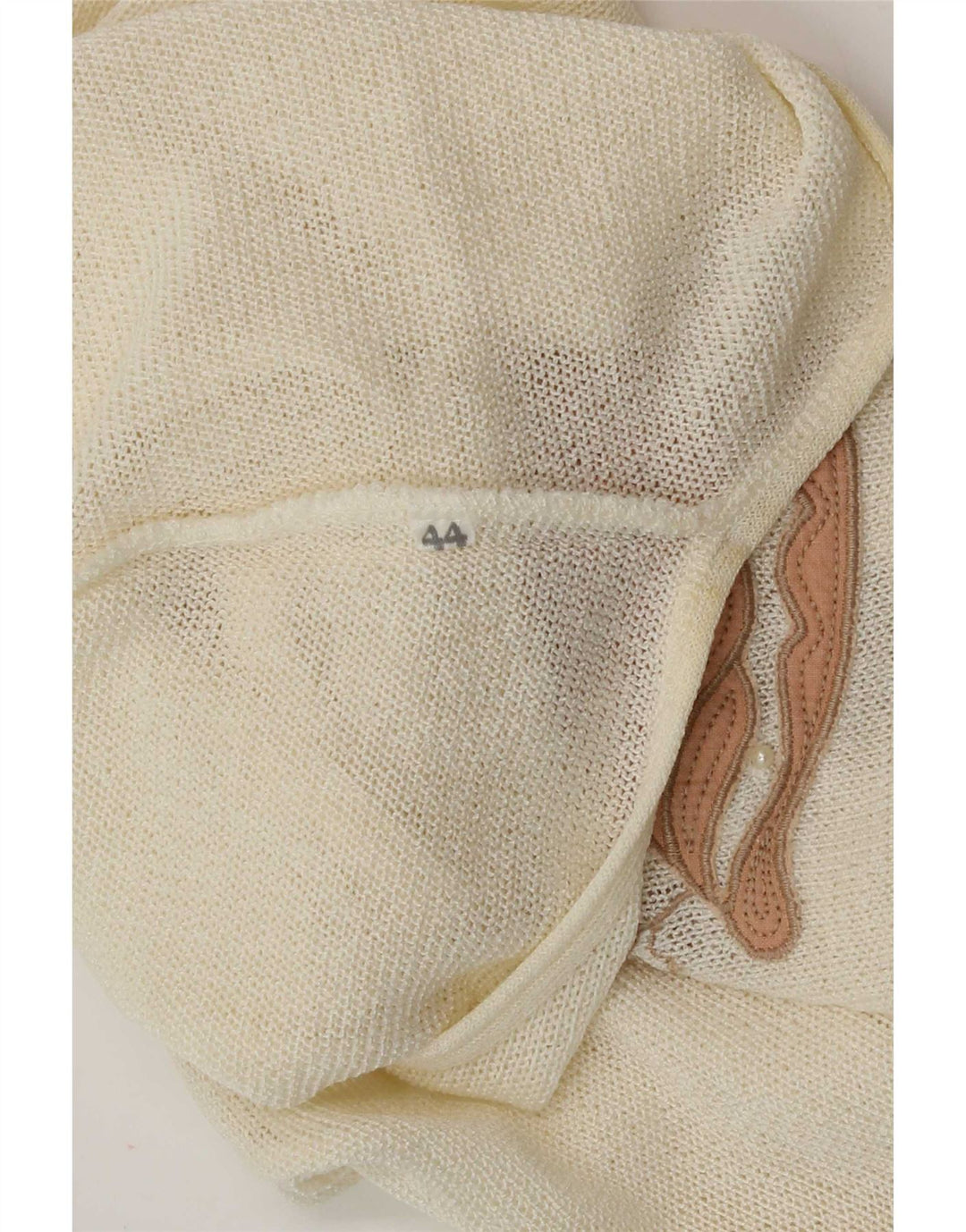 Vintage ærmeløs bluse til kvinder IT 44 Medium Off White Akryl