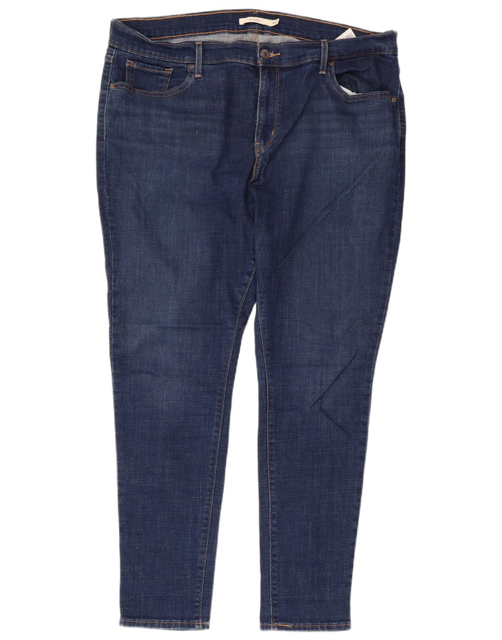 LEVI'S Dame 711 Skinny Jeans med høj talje US 18 2XL W40 L29 Marineblå