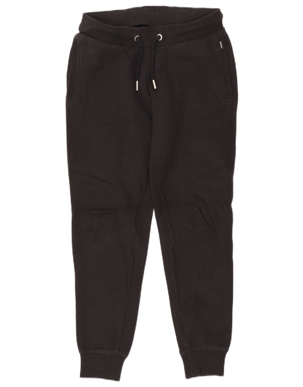 SUPERDRY Womens Tracksuit Trousers Joggers UK 12 Medium  Black Cotton