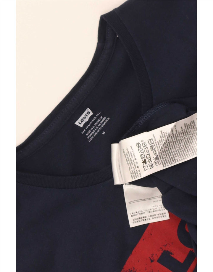 Levi's Herre grafisk T-shirt Top Medium Navyblå Bomuld