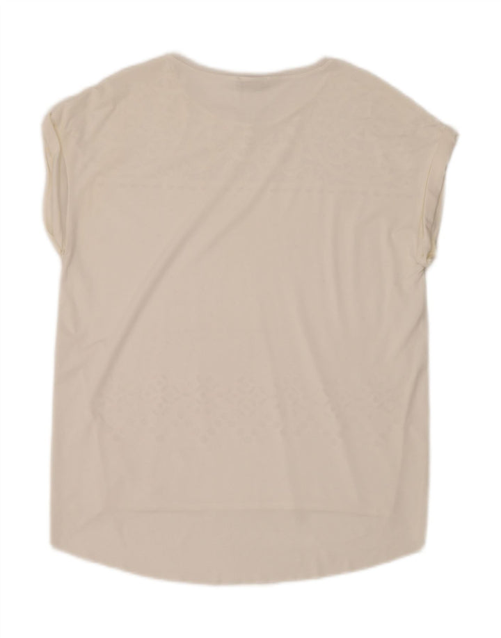 Zara Dame Bluse Top UK 14 Medium White Floral