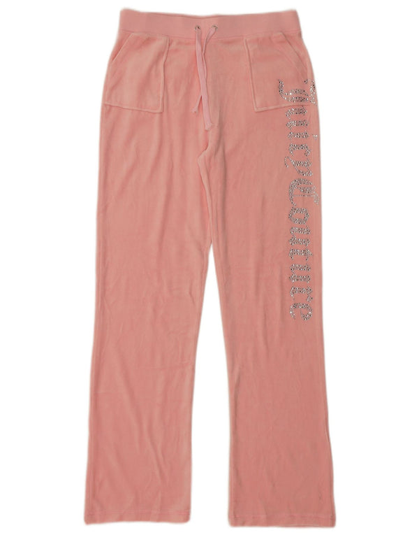 Juicy Couture Dame Grafisk Velour Træningsdragt Bukser UK 20 2XL Pink