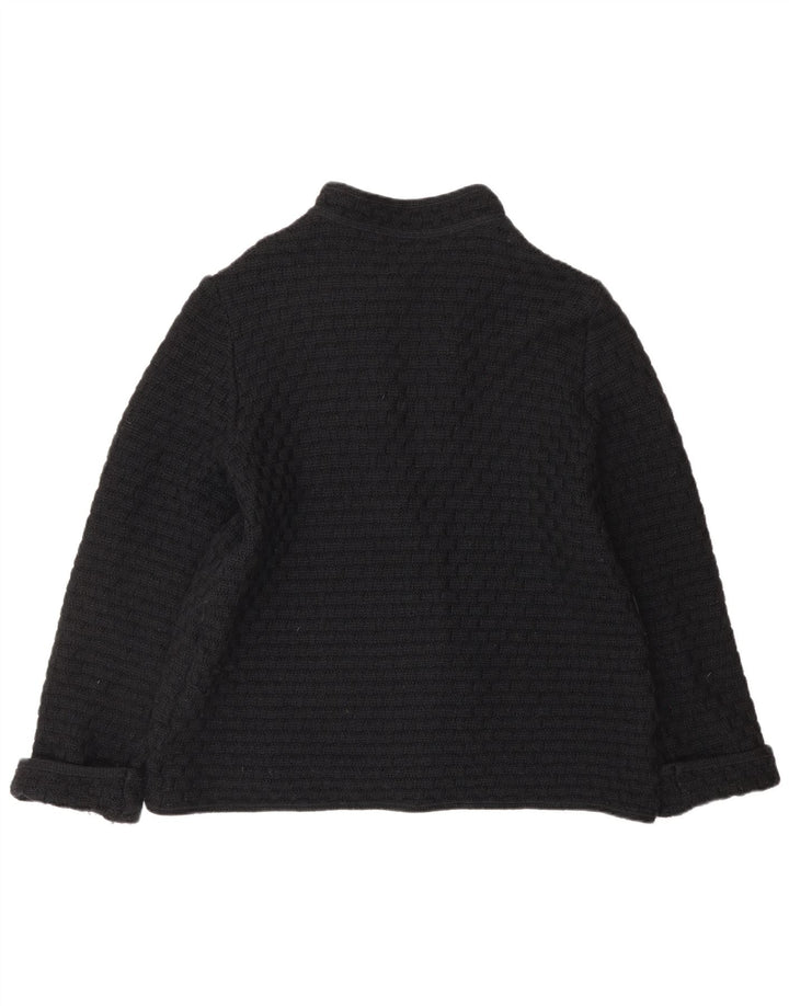 Vintage dame cardigan sweater UK 12 Medium Black Wool