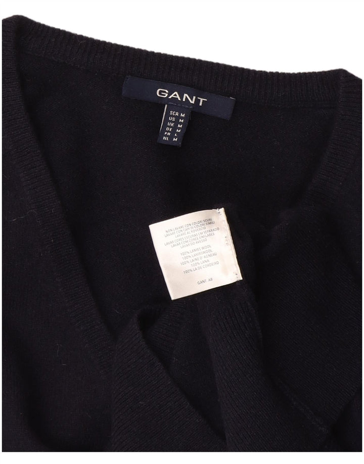 Gant Dame V-hals sweater UK 14 Medium Sort Uld