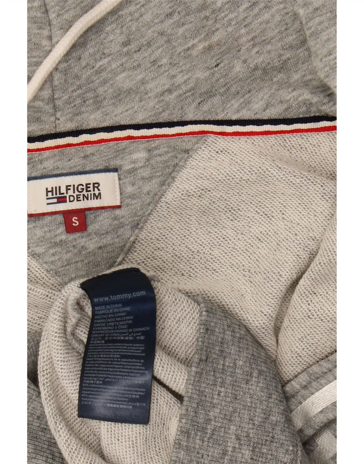 TOMMY HILFIGER Dame Oversized hættetrøje med lynlås UK 10 Small Grå