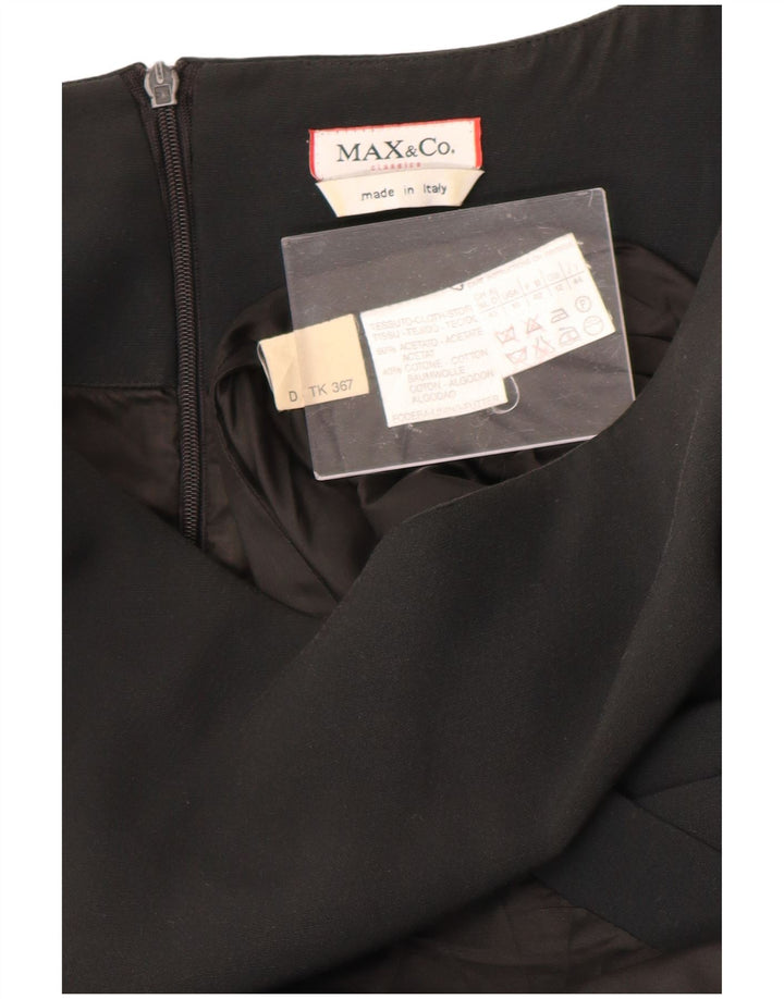 MAX & CO. Womens Sheath Dress UK 12 Medium Black Acetate