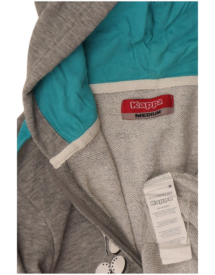 Kappa hættetrøje med lynlås til kvinder UK 12 Medium Grey Flecked Polyester
