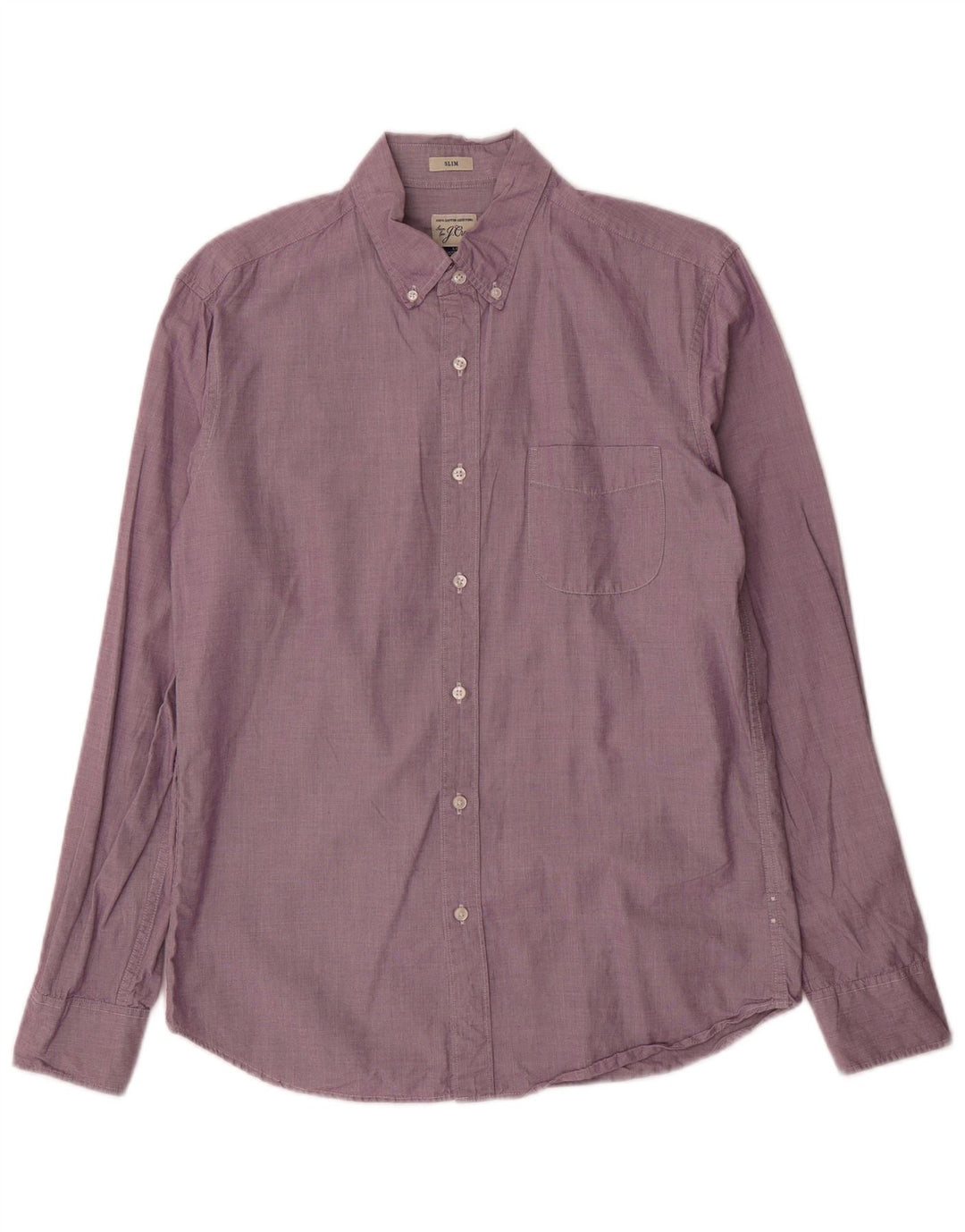 J. CREW Herre Slim Shirt Medium Lilla Bomuld