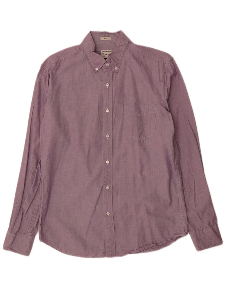 J. CREW Herre Slim Shirt Medium Lilla Bomuld