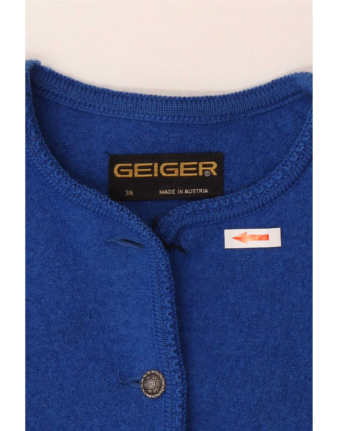 Geiger Dame Cardigan Sweater EU 36 Small Blue New Wool