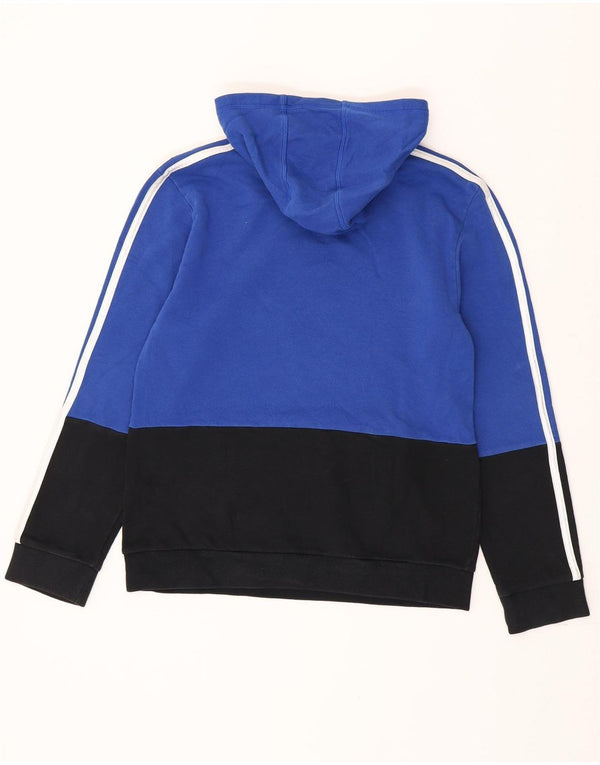 Adidas Grafisk hættetrøje til drenge 14-15 år Stor blå farveblok